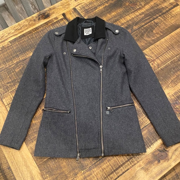 Vans Jackets & Blazers - Vans Women Charcoal Grey Wool Blend Motorcycle Size S Jacket
